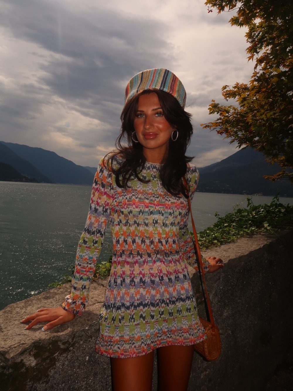 Missoni Multicolor Knit Mini Dress with Matching Striped Hat - Picture 2 of 3